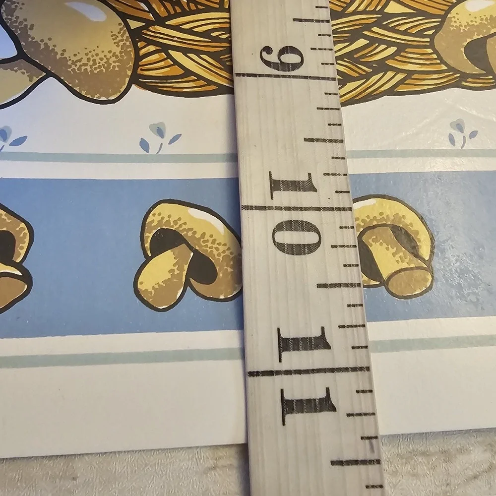 Vintage‎ Mushroom Vinyl Placemat Set of 4 Blue White Cottagecore Country Kitchen
